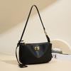 Autumn and Winter New French Stick Armpit Bag with High-end Feel, Leather Buckle, Motorcycle Single Shoulder Crossbody Small Square Bag