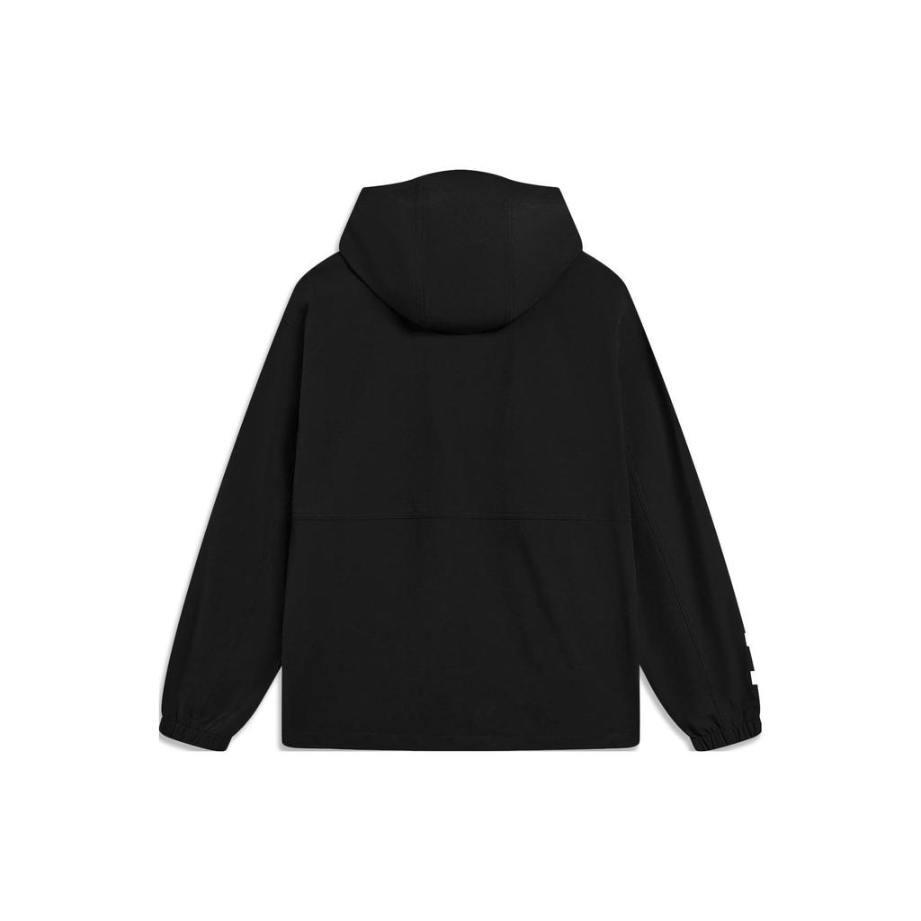 Li Ning Sports Lifestyle Series Letter Hooded Pullover Jacket Unisex Jacket Black AJDT745-2