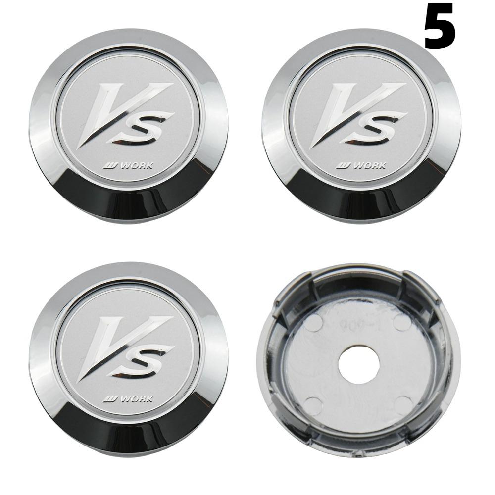 4PCS 64MM OD / 60MM ID Cap For Rims WORK EMOTION EQUIP MEISTER VS Emblem Wheel Center Cap Sport Car Logo Wheel Cover Hub caps