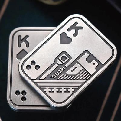 Magnetic Push Card Pushing Plate Mechanical Slider Haptic Coin Metal Anti Stress Reducing Sensory Toy Mini Fidget Relieve Adults