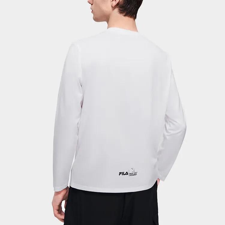 FILA T Shirts Men's White Crew Neck Moderate Straight Fit (Unisex) T-Shirts F11M319218F WT