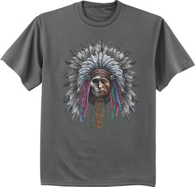 Mens Big and Tall T-shirt Indian Skull Shirt Mens Graphic Tee