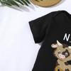 Baby Girl Boy Cotton Bodysuit “New To The Herd” Print Short Sleeve Romper Onesie
