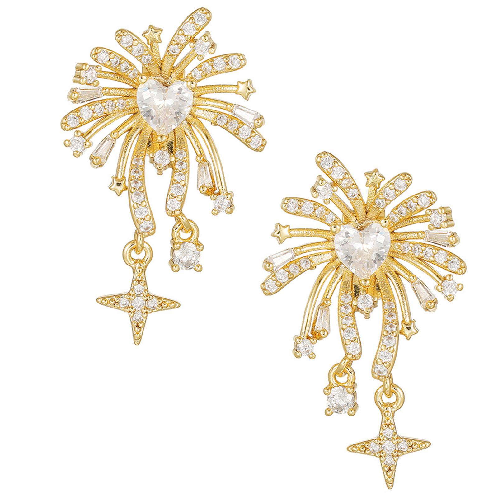 

1Pair Stunningly Heart Shape Zircon Ear Clip Accessories Stylish Decoration For Freeclip 1 2 Earbud Clip On Charm золотий
