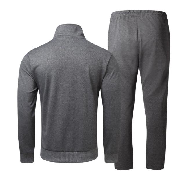 Leisure Sports Suit Men's Cardigan Stand Up Collar Sports Suit Middle-aged and Young Business Leisure Suit Sports Suit Running Sports Two-piece Set