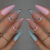 French False Nails Love Heart Tulip Nail Tips New Press On Nails  DIY