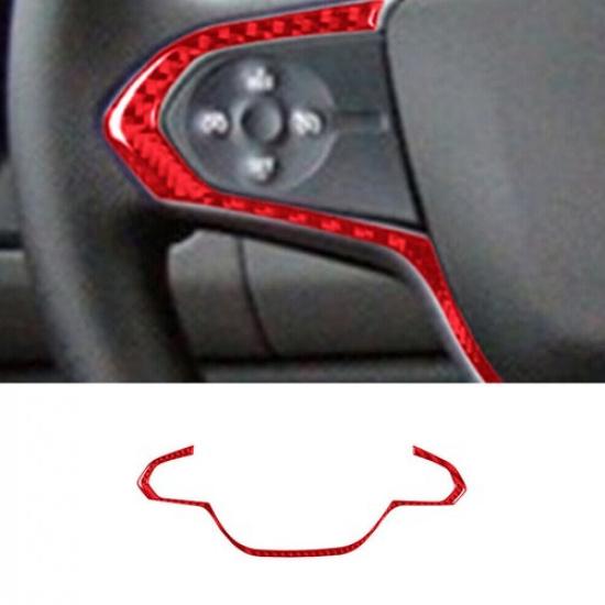 Red Carbon Fiber Interior Steering Wheel Cover Trim For Colorado Canyon Type B