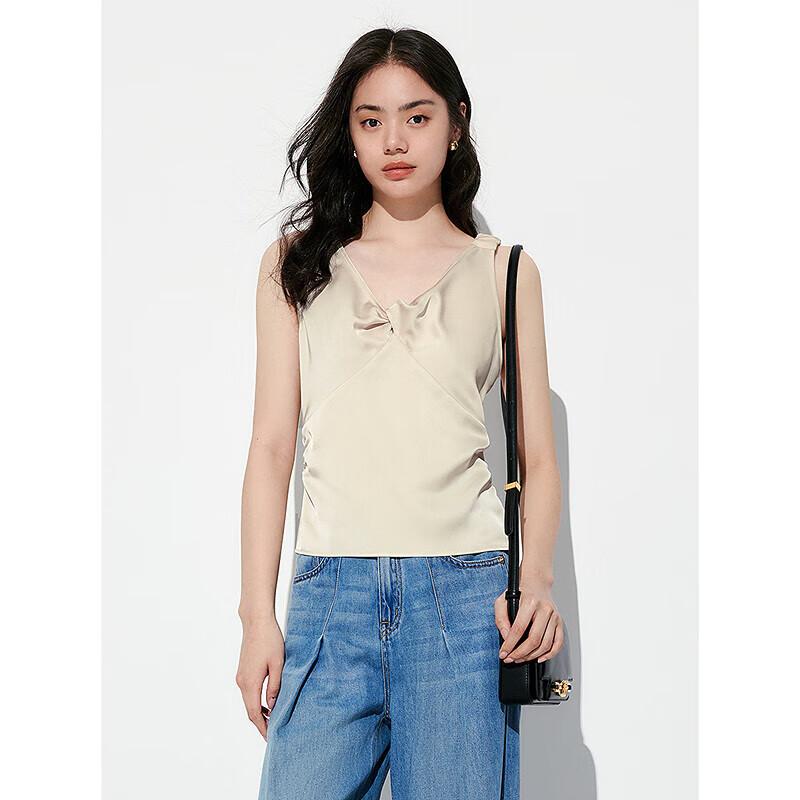 PEACEBIRD Women s Twist-Knot Satin Camisole Top M