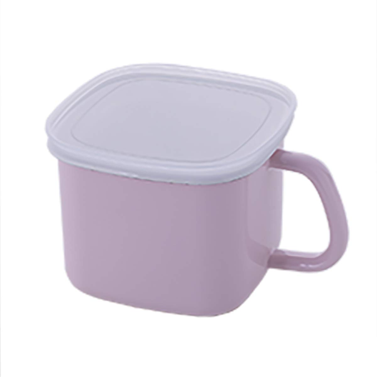 

Fuji Enamel Storage Container, Square Miso Pot with Airtight Lid, Pink, C-KP.P