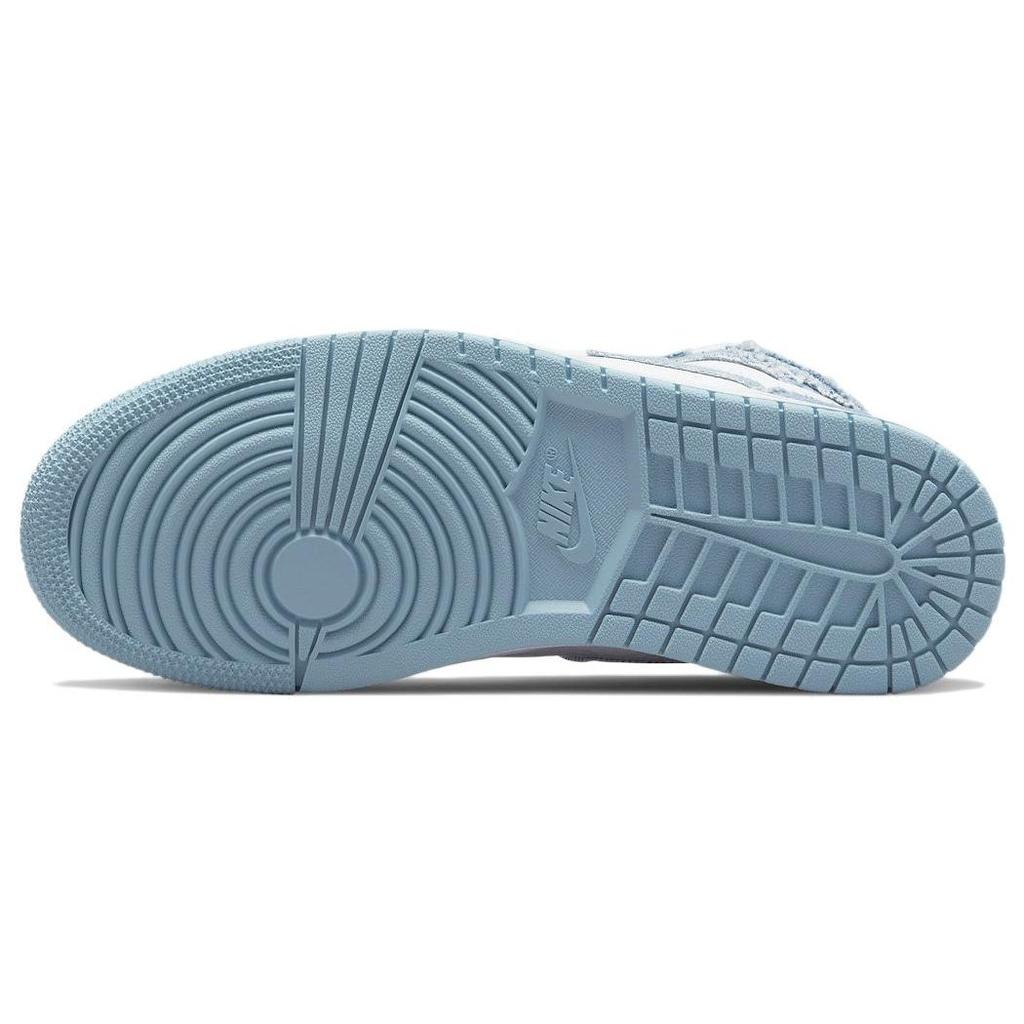 Air Jordan 1 Retro High OG Denim Women Sneakers White Worn-Blue Metallic-Gold DM9036-104