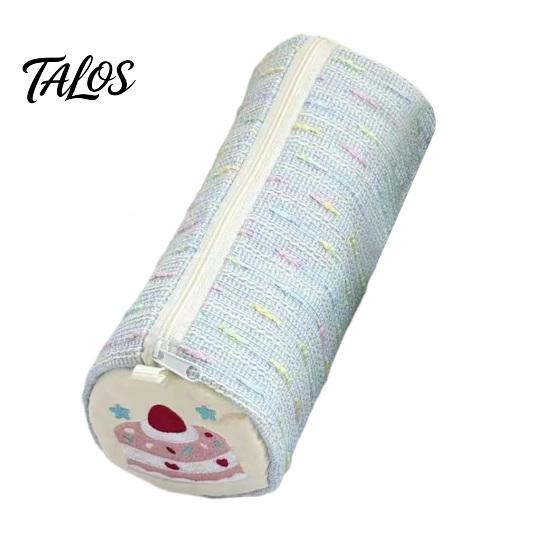 Étui de rangement pour stylos multiples Étui à crayons Gâteau aux fraises roulé, Pochette cylindrique de grande capacité, Mignon sac à papeterie pour filles et garçons, Cadeau scolaire pour enfants