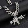 Diamond Gun Jewelry Alloy Simulation Ak Weapon Model Hip Hop Men'S Necklace