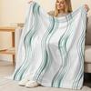 Lightweight Flannel Throw Blanket – Minimalist Stripes, Soft & Skin-friendly, Versatile for Home, Couch Naps, Car Use, Ideal for Halloween & Christmas