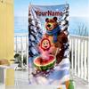 Masha Bear Customize Text Beach Towel Super Soft Microfiber Quickdry Fabric
