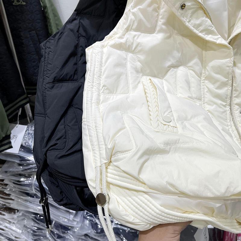 2025 Women's Korean Style Petite White Duck Down Vest - Short & Versatile Winter Outerwear