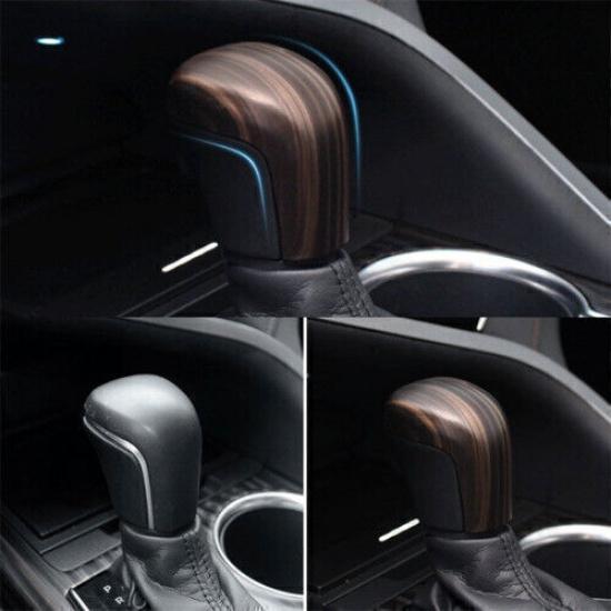 Peach Wood Grain ABS Gear Lever Shift Knob Cover Trim For Toyota Camry 2018 2019