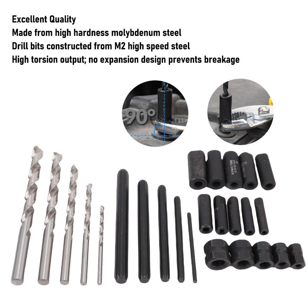 25PCS Universal Screw Extractor Set Heavy Duty Bolt Extractor New Fastener Remover Set  Auto Repair