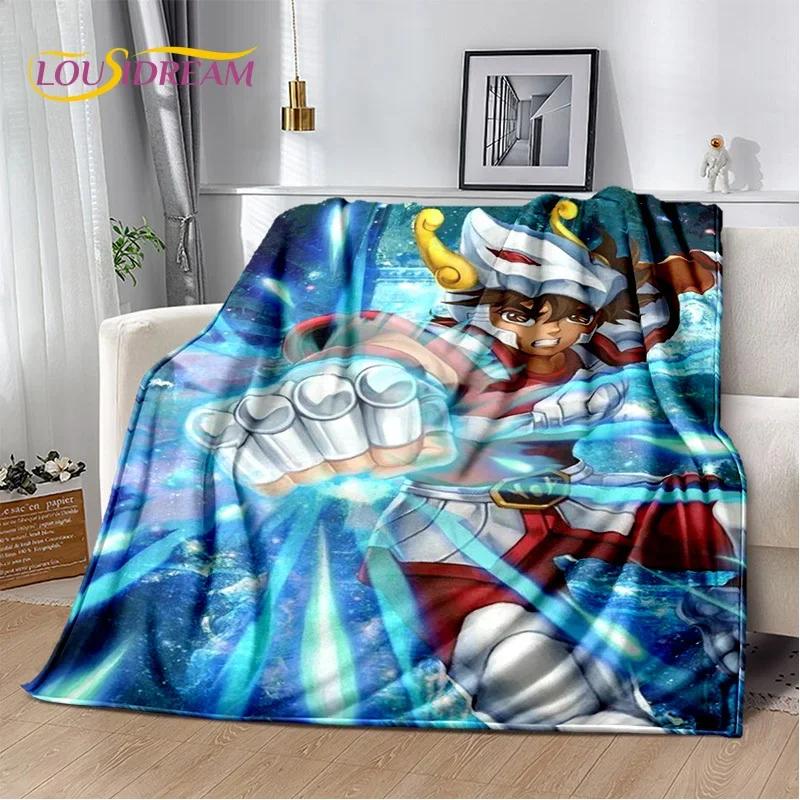 Cartoon Saint Seiya 3D Retro Soft Flannel Blanket for Beds Bedroom Sofa Picnic,Throw Blanket for Cover Outdoor Leisure Nap Gift