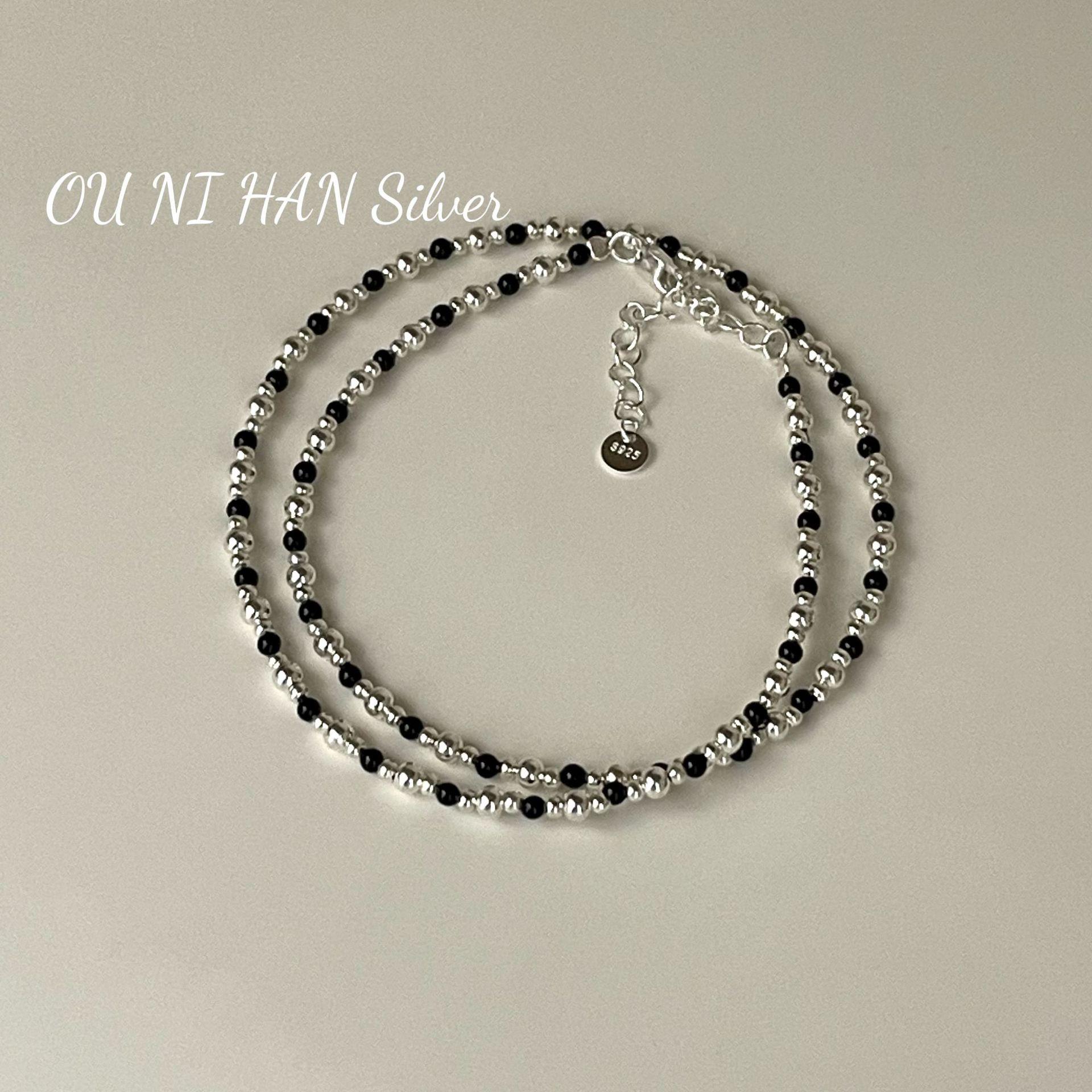 

Ожерелье ручной работы из корейского серебра Ounihan S925 с бусинами — элегантное, роскошное и стильное для современных женщин Sterling Silver 925 серебряный