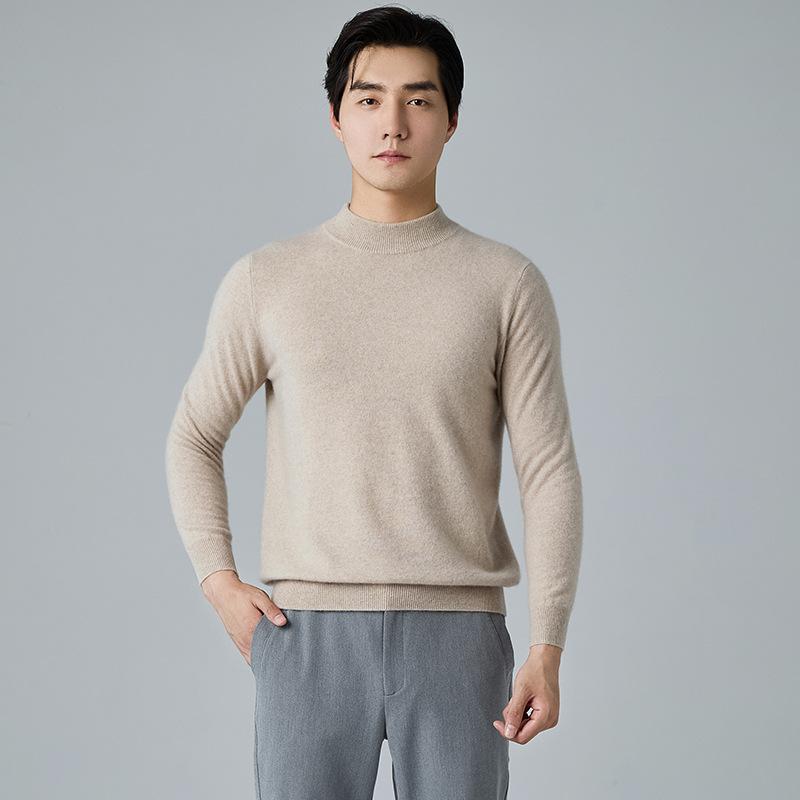New semi-turtleneck cashmere sweater thickened pullover sweater loose inside with wool base