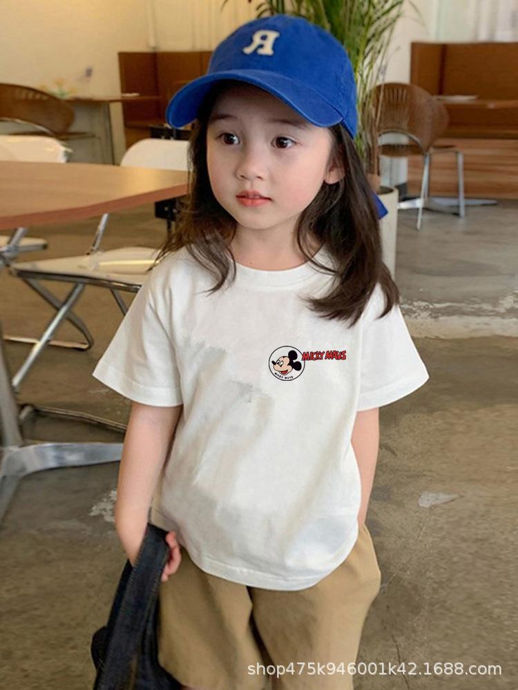Kids Cotton Cartoon Short Sleeve T Shirt Summer Loose Thin Unisex Children Half Sleeve Top