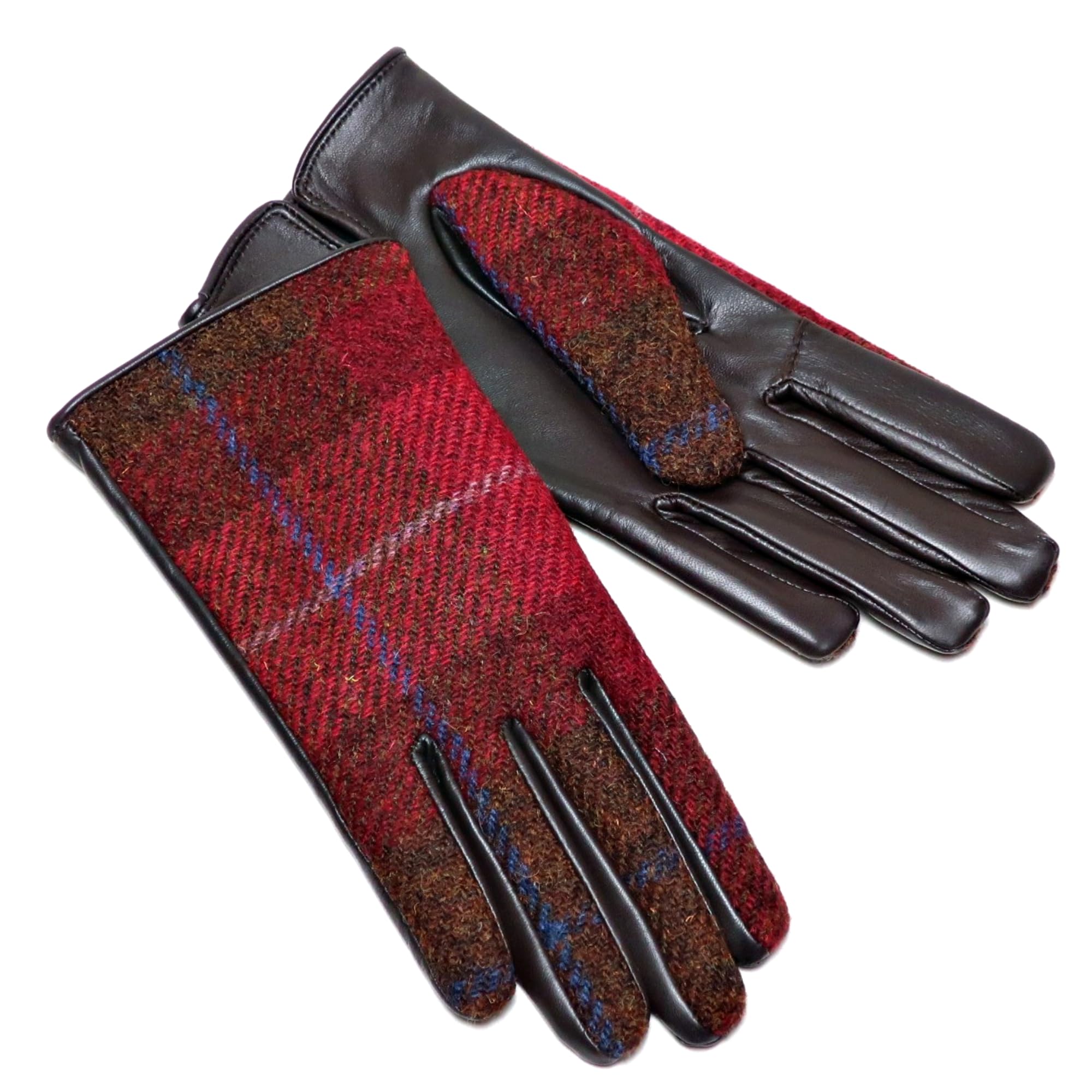 

Harris Tweed Gloves for Sheepskin Touchscreen Check Size 21cm Made in WV10001L7 M045 RD Women, Leather, Compatible, Pattern, Red, (Free Size), Japan,
