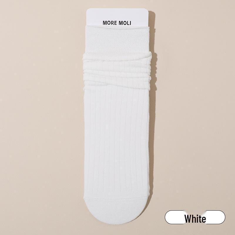 Women's Khaki Chunky Ribbed Slouch Socks - Cotton, Mid-Calf, Antibacterial, Anti-Pilling, Stretchy, and Bone-Free.