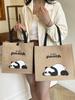 Portable Large-Capacity Panda Tote Bag - Retro Linen Shopping & Travel Shoulder Bag