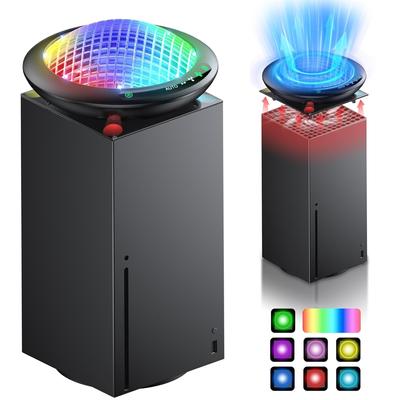UFO Cooling Fan with 11 RGB Lights, Auto Cooling System Fan Speed Adjustable By Temperature for Xbox Series X Console, Low Noise, 3 Speed, USB Port
