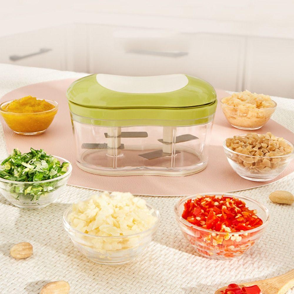 

Oval Garlic Chopper Hand Push Design Onion Cutter Food Processor Garlic Masher Chili зелений