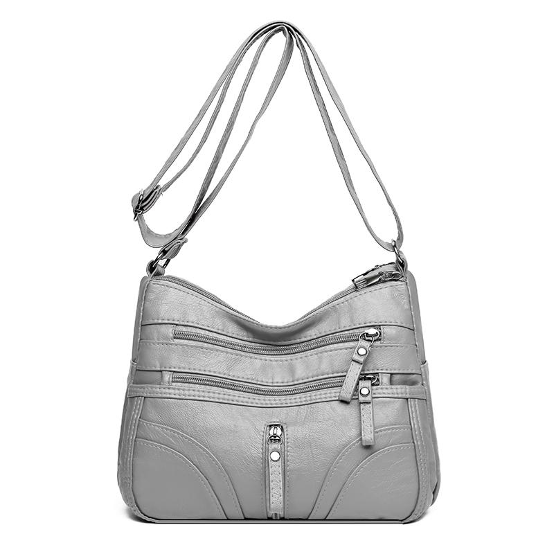 Dámská taška s více kapsami Velkokapacitní Pu Malá Čtvercová taška Crossbody Taška Taška přes rameno pro matku středního věku