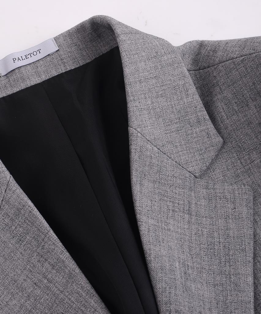 Paletot Notched Bokeh Single Blazer_Gray