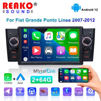 REAKOSOUND Android 12 Car Radio For Fiat Linea Grande Punto 2007-2012 1Din Carplay Navigation Multimedia Player Stereo Head Unit