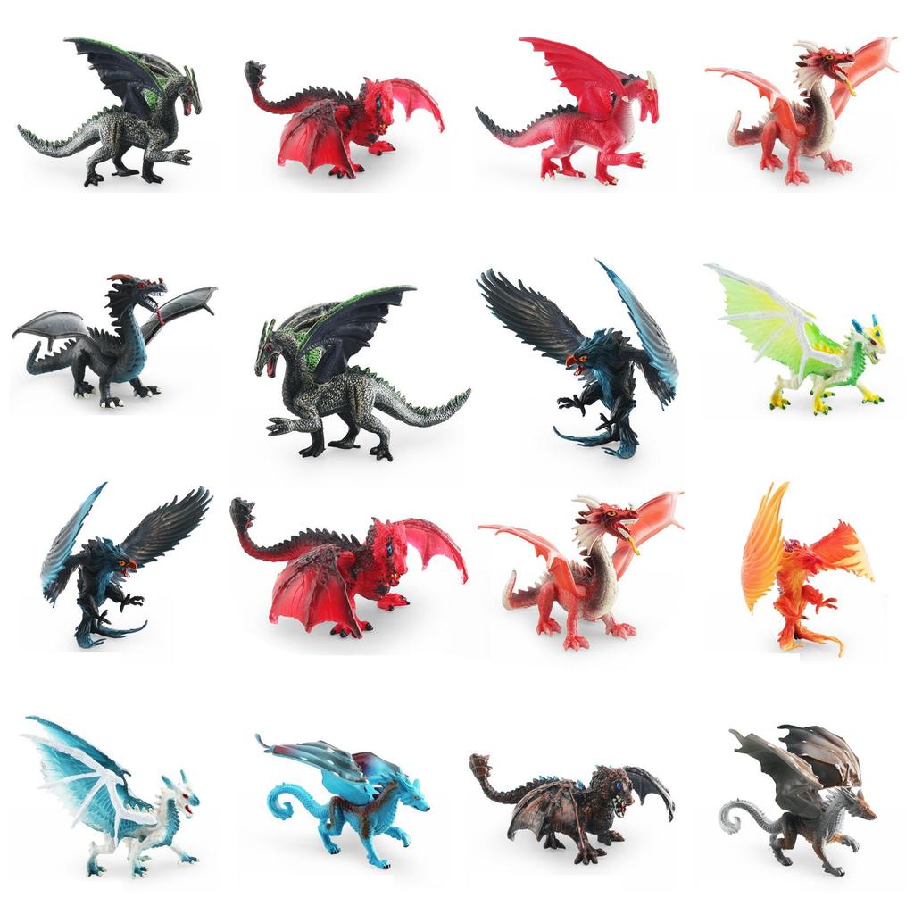 Colorful Pvc Dragon Creations Western Mythology Ice Dragon Fire Eagle Steel Dragon Tabletop Decor
