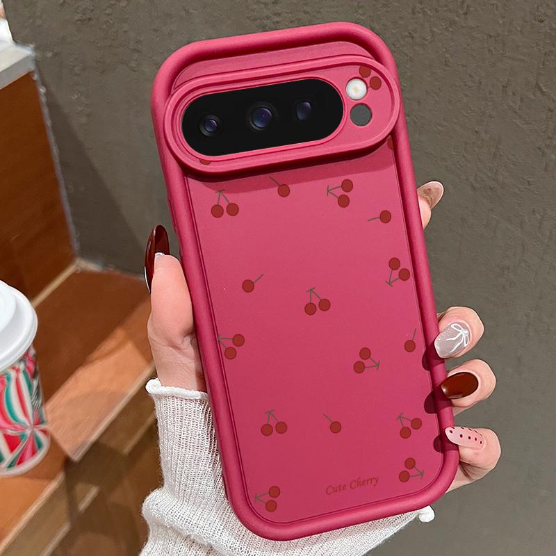 

Для Google Pixel 9 Pro Xl 8 Pro 8a противоударный силиконовый мягкий чехол с рисунком вишни карамельного цвета матовый противоударный чехол Google Pixel 8A