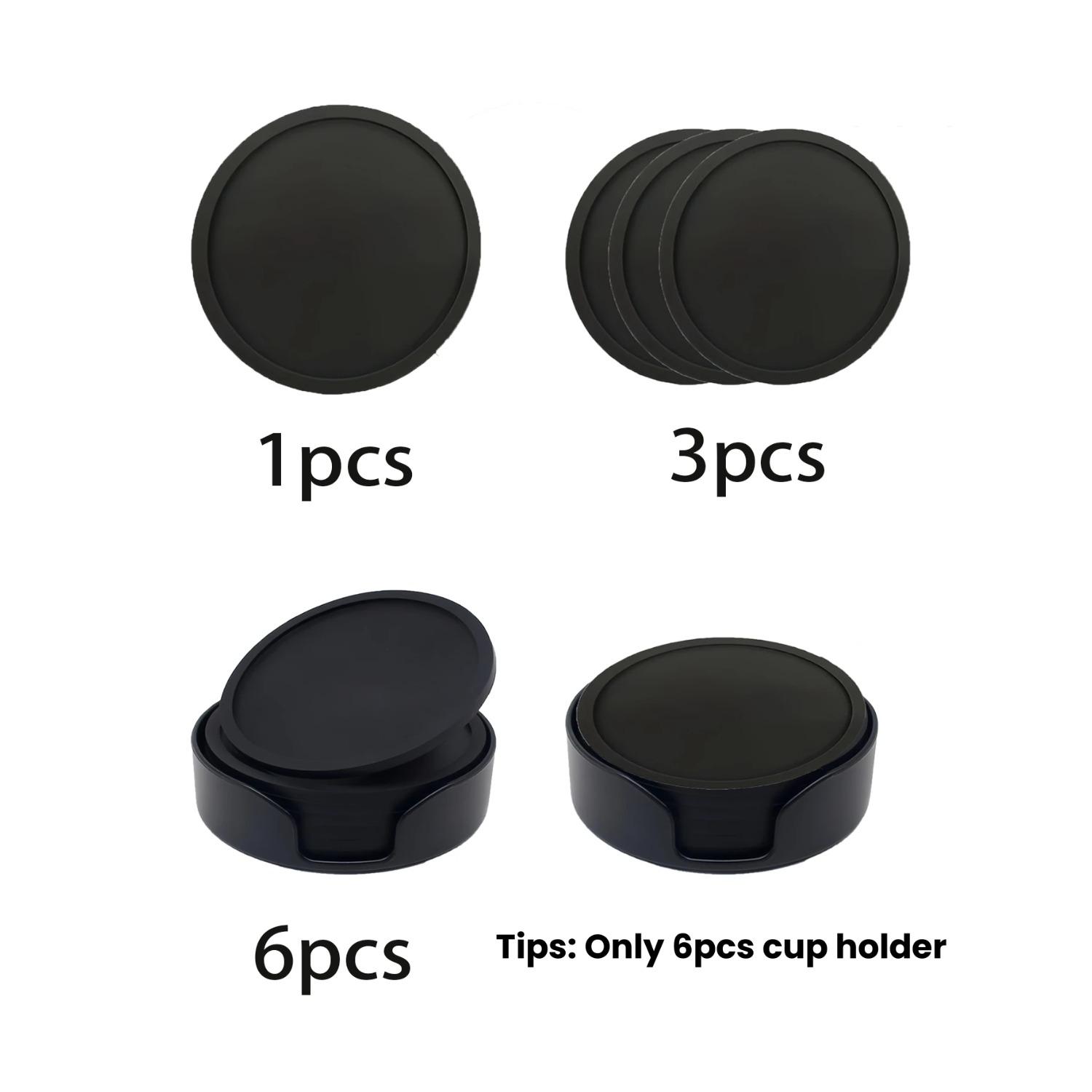 

Подставка под напитки, держатель для чашки, силиконовая, круглая, мягкая резина, подставка под напитки, силиконовый держатель для чашки для бутылок, черный 1pc&Round