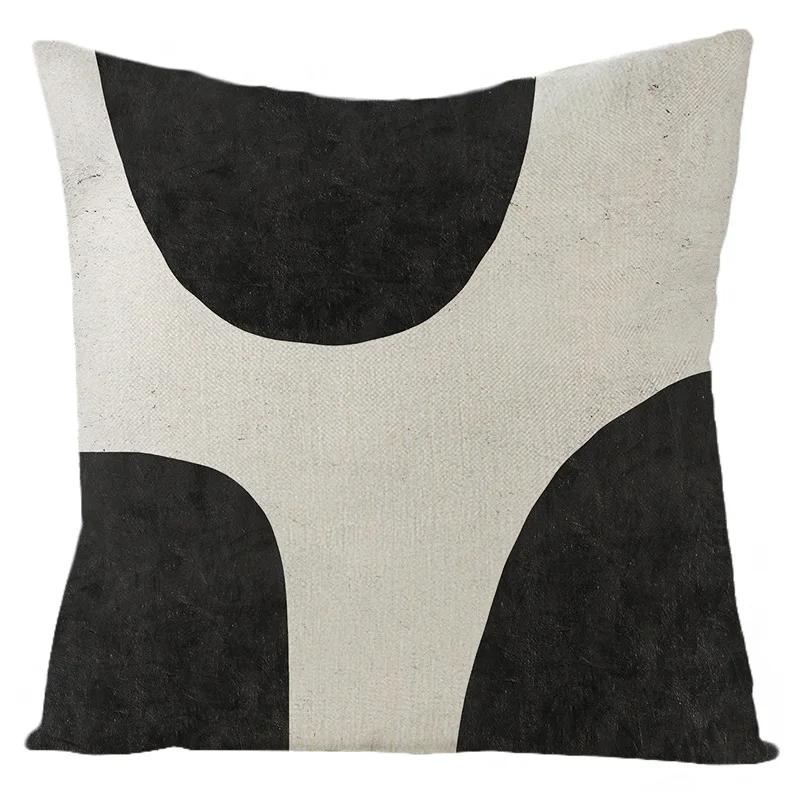 Nordic Abstract Linen Pillowcase Home Sofa Bedside Cushion Pillowcase 45x45cm Home Fashion Art Painting Printed Pillow Case
