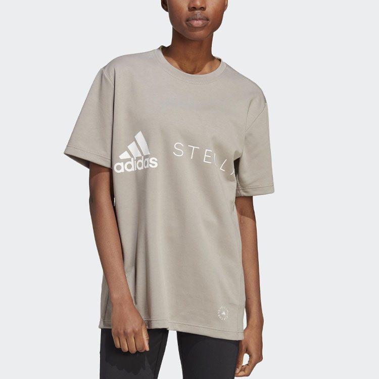 adidas Drop Shoulder Sleeve T Shirt Women's Light Gray HY1141
