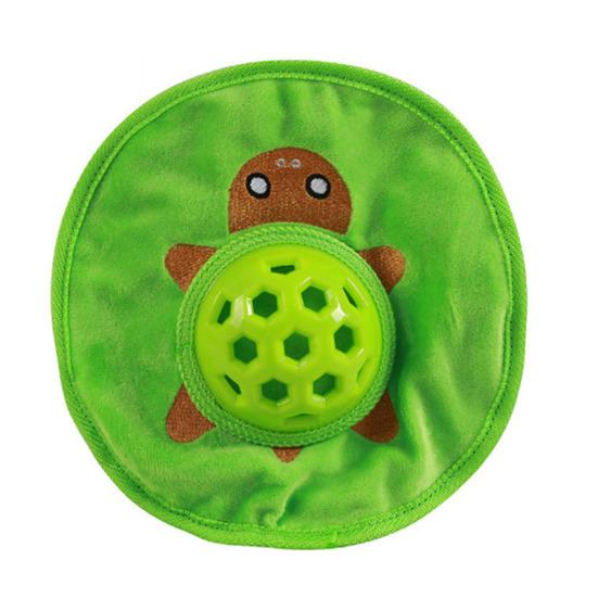 Pet Squeaky Flying Disc Dog Treat Dispenser Puppy Teething Crinkle Toy Interactive Fetch Toy for Dog Training Entertainment