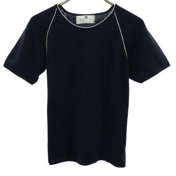 

BALLANTYNE Made in the UK Short sleeve Cotton knit Cut Navy Women Used