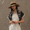 Summer atmosphere wearing headscarf twill silk simulation silk cool diagonal scarf cashew print women's triangle silk scarf
