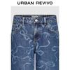 UR Women's Retro Bow Cotton Wide-Leg Denim Jeans UYL850208