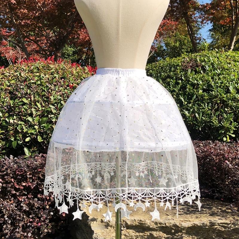 50cm Crinoline Petticoat for Adult Women Girl for Cosplay Party and Special Occasion 2 Hoop Princess Dress Underskirt