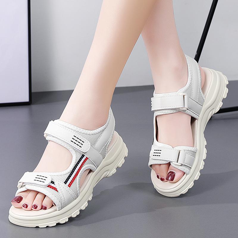 Women Summer Platform Roman Sandals Outdoor Dressy Black Open Toe Casual Girl Sport Sandals Plus Size