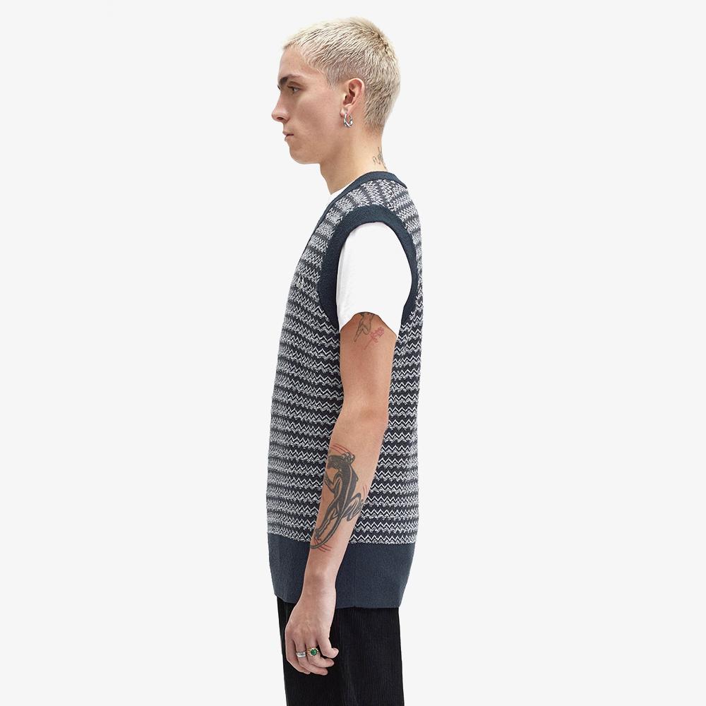 Fred Perry [Sharp] Boucle Jacquard Vest (608) Afpm2438551-608
