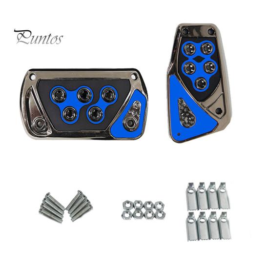 

2 шт. нескользящие накладки на педали автоматической коробки передач, сменный комплект, износостойкие, простая установка, накладки на педаль газа и тормоза, автозапчасти синий