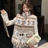 Autumn and Winter New Vest Double-sided Vest American Retro Cotton Clothes Snowflake Stand-up Collar Cotton Vest Vest Women