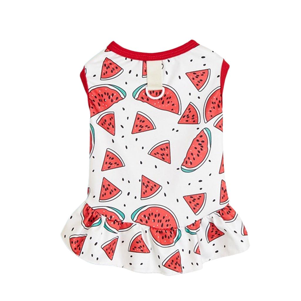 Cute Print Skirt for Small Dogs Sweet Cats Dogs Dress Summer Spring Small Dogs Traction Rings Comfortable Dogs Skirt