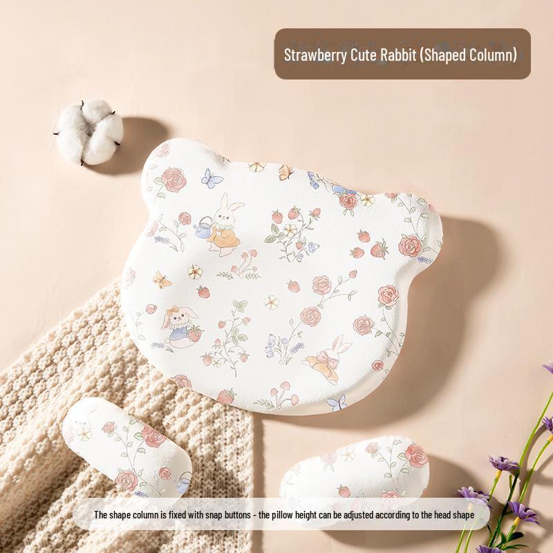 "Baby Memory Foam Pillow: Washable Silicone, 0-1 Years, Round Head Support"