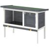Wooden Rabbit Hutch, Guinea Pig Hutch with Asphalt Roof, Outdoor Elevated Bunny House for Rabbits, Chinchillas
